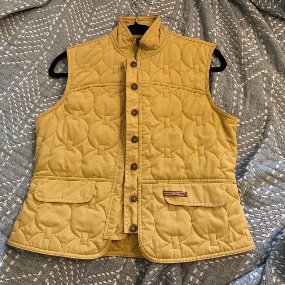 REI quilted, mustard vest